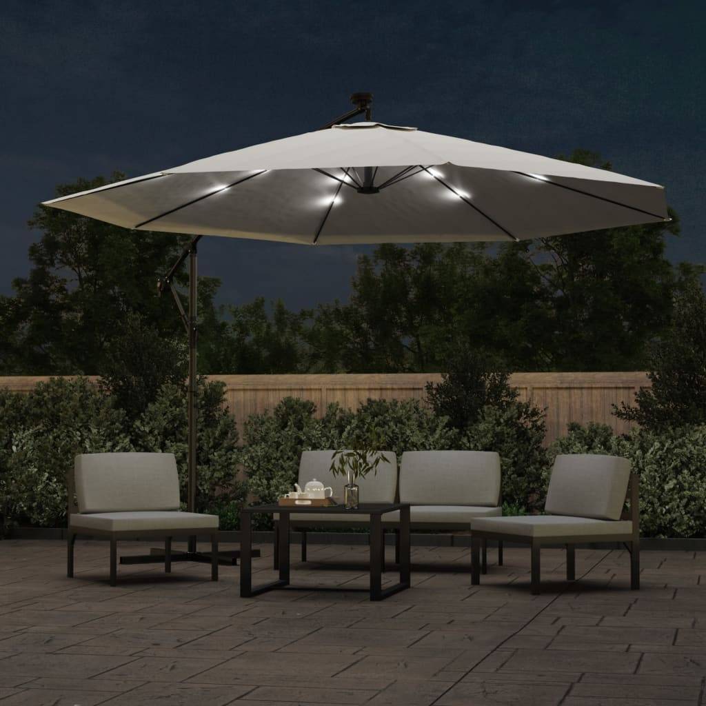 PANGIVO - Parasol déporté métal et polyester sable 350 x 350 x 290 cm - PANGIVO - Image 3