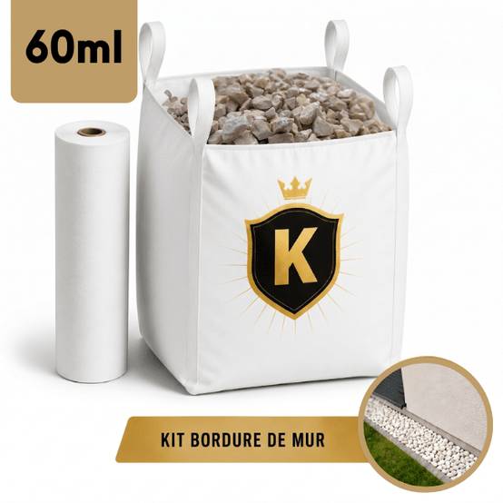 Kit bordure mur Gravillon blanc 6/16 - 60 ML - Image 1