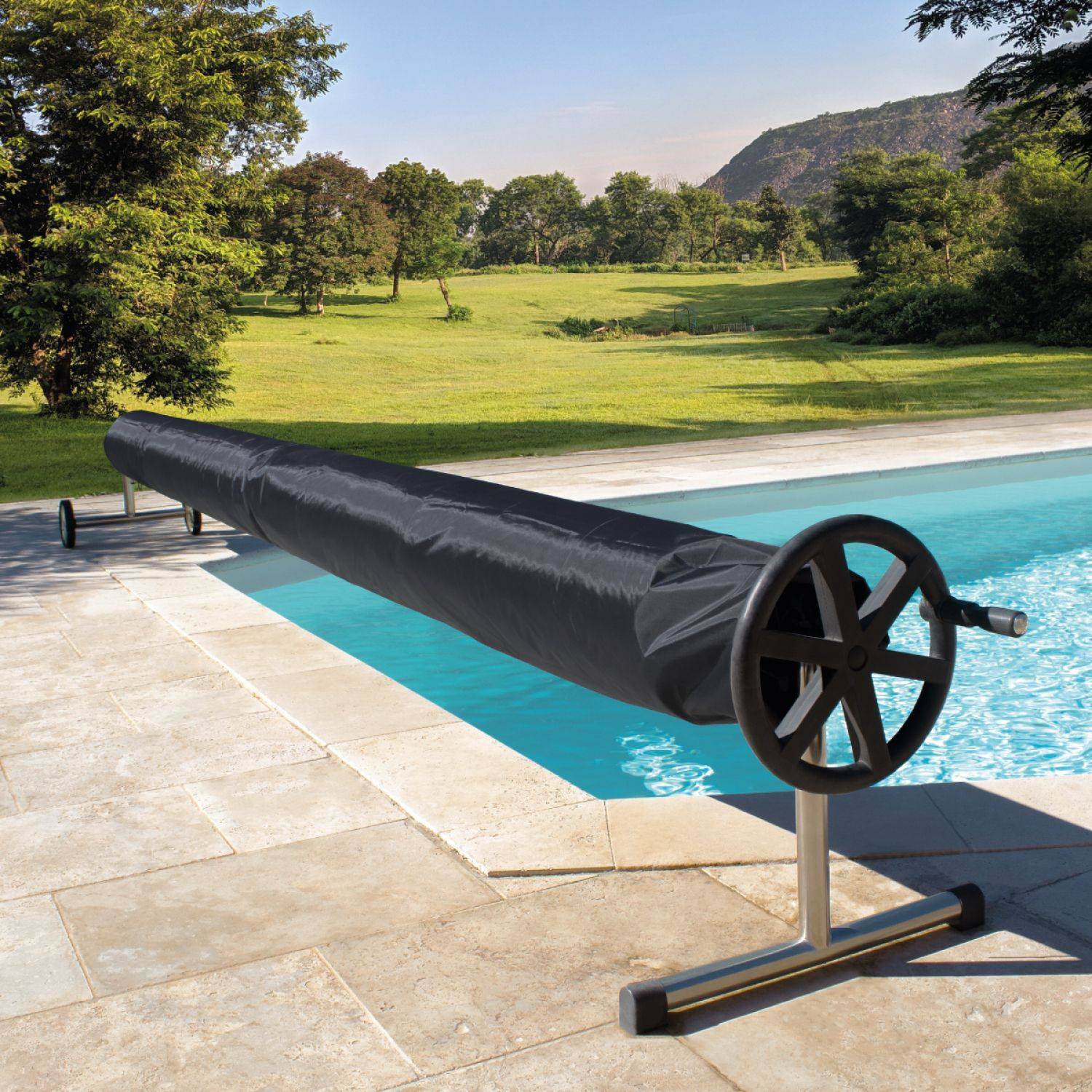 Linxor - Couverture, Bâche de protection pour enrouleur de piscine - 4.80 m - Noir - Linxor - Imagen 5