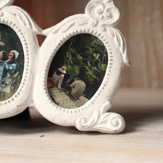 Cadre 3 photos en fonte blanc 11.5 x 23 cm Chemin de campagne - Imagen 5