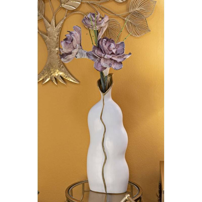 Vase en céramique blanche 19.5x10x50 cm - Mauro Ferretti - Image 5