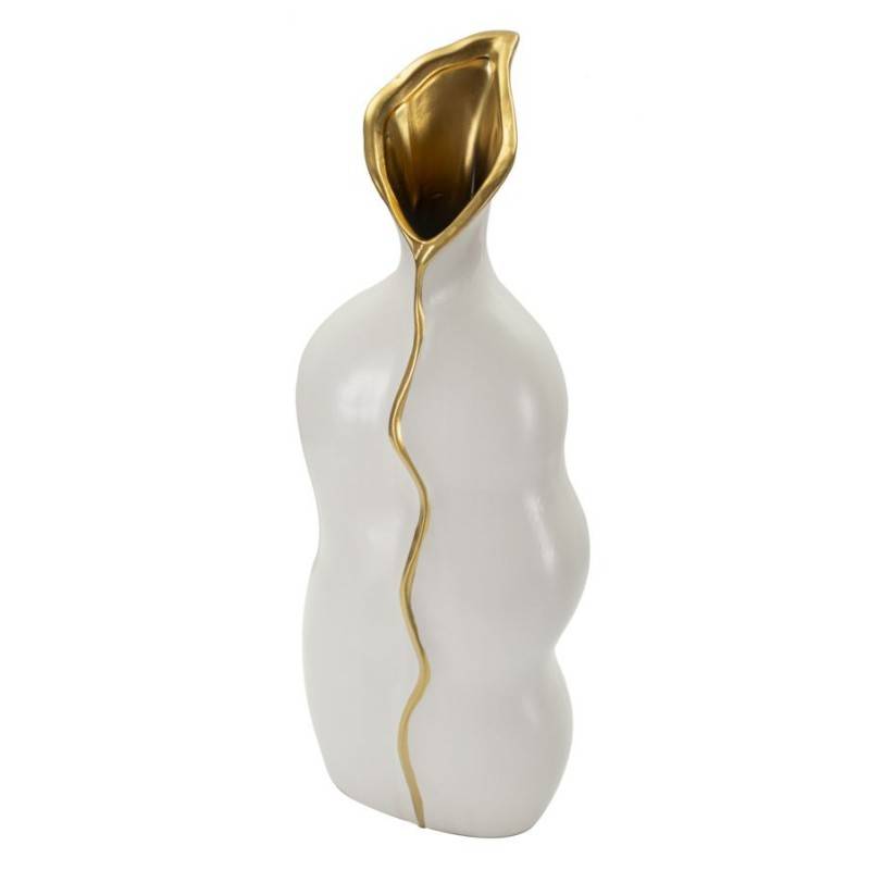 Vase en céramique blanche 19.5x10x50 cm - Mauro Ferretti - Image 2