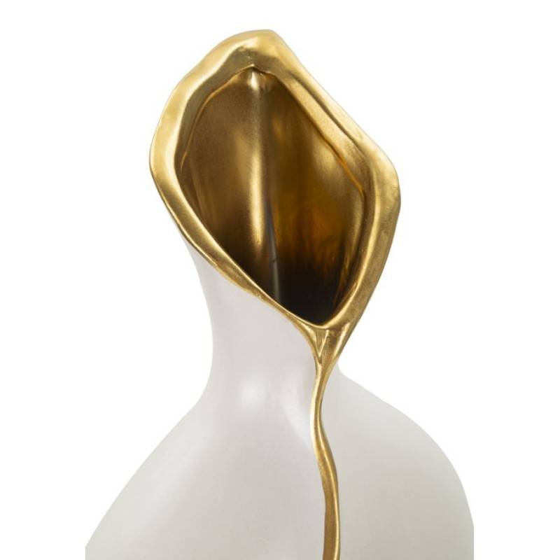 Vase en céramique blanche 19.5x10x50 cm - Mauro Ferretti - Image 3