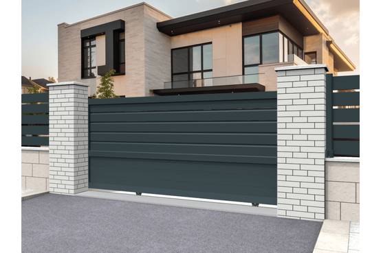 Ombrazur - Portail coulissant mixte Gris anthracite L 3000 x H 1713.6 mm Motorisé OMBRAZUR - Imagen 2