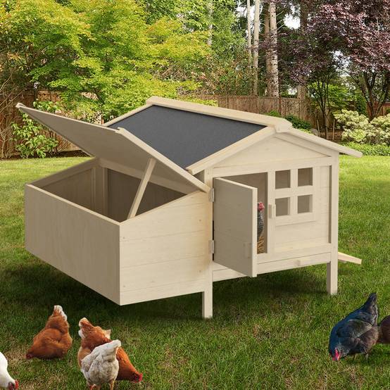 Poulailler sur pilotis XXL avec pondoir en bois - Image 1