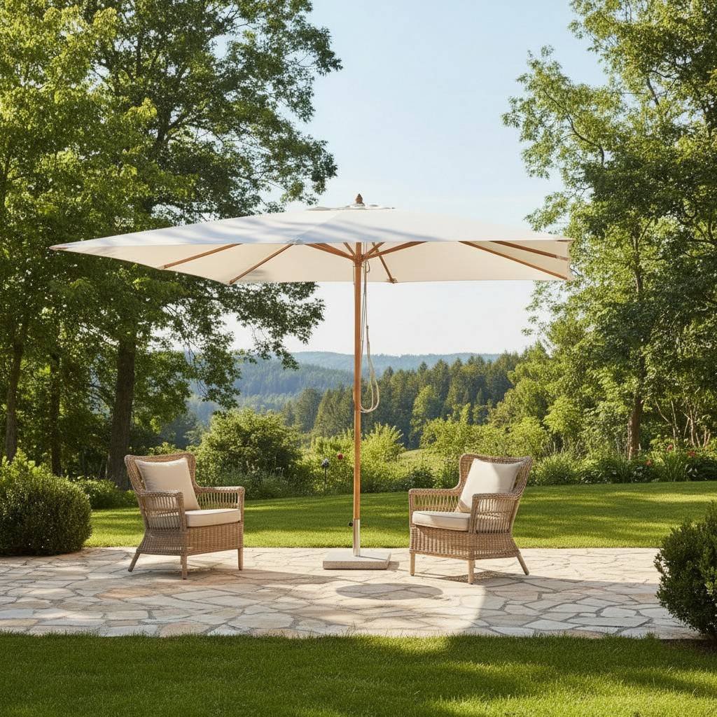 Parasol droit écru 4x3 m Pegasia - Gecko Jardin - Imagen 8