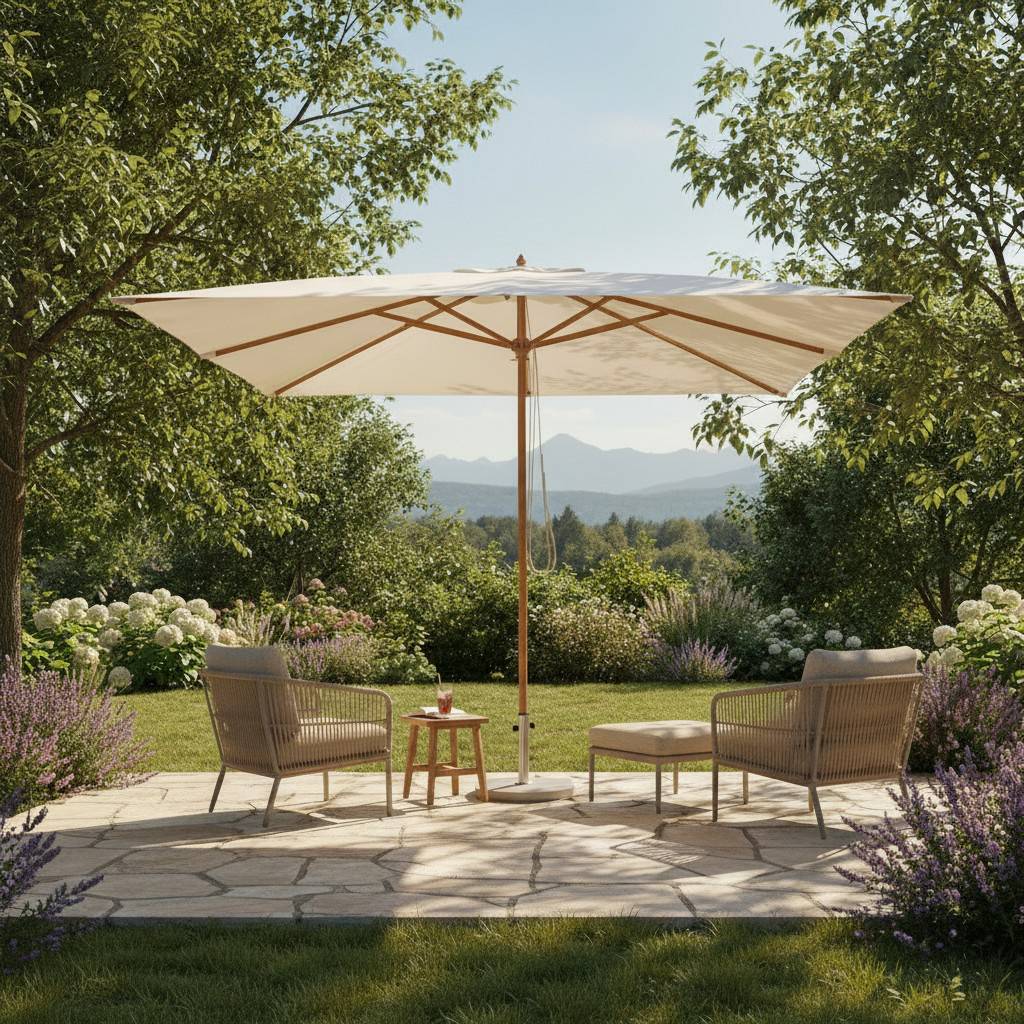 Parasol droit écru 4x3 m Pegasia - Gecko Jardin - Imagen 5
