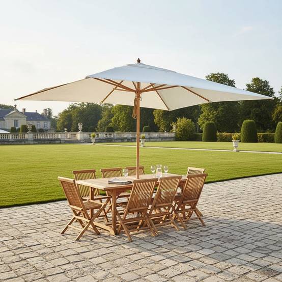 Parasol droit écru 4x3 m Pegasia - Gecko Jardin - Imagen 4