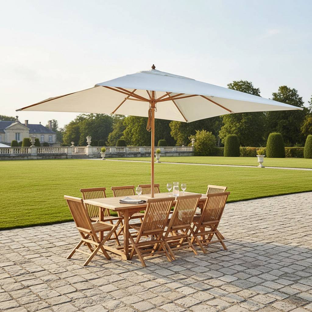 Parasol droit écru 4x3 m Pegasia - Gecko Jardin - Imagen 4
