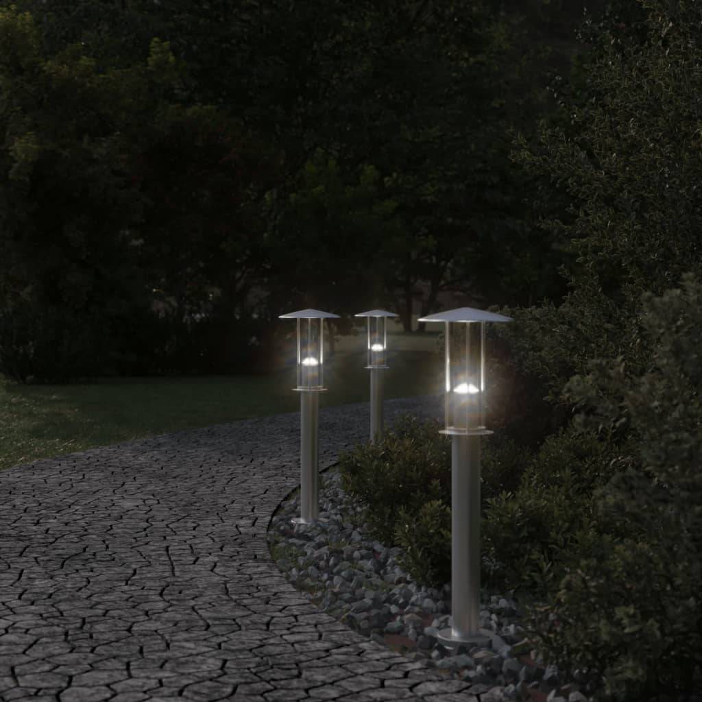 Lampadaire de jardin - Lampadaire d'extérieur argenté 60 cm acier inoxydable MP523 - Image 3