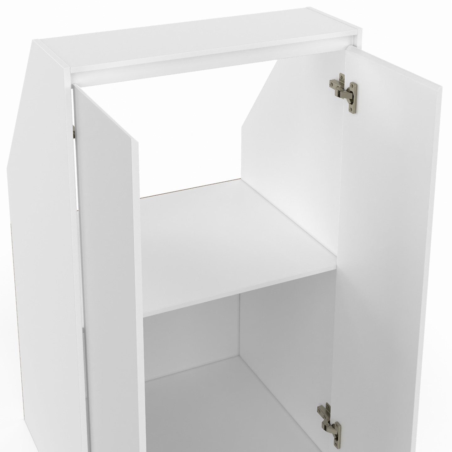 Armoire sous pente 2 portes TOMI 60 x 50 x 110/70 cm blanc - Image 6