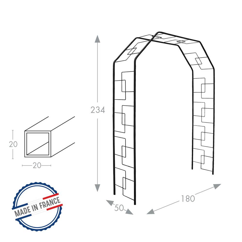 Louis Moulin - Arche tube CAR20 trapeze anthracite - 180x50x234 cm - Acier époxy Louis Moulin - Imagen 2