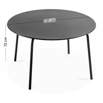 Oviala - Table de jardin ronde en acier orange 120 x 72 cm Palavas - Oviala - Imagen 4