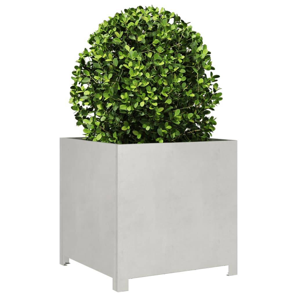 Jardinière acier inoxydable argent 50 x 50 x 50 cm - PANGIVO - Image 3