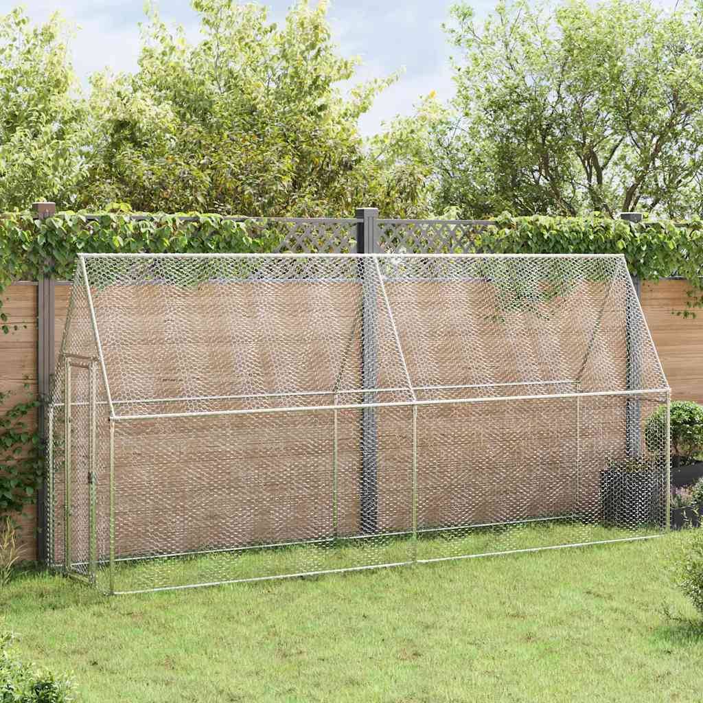 Vidaxl - Cage pour poules argenté 400x100x190 cm acier galvanisé vidaXL 172551 - Image 1
