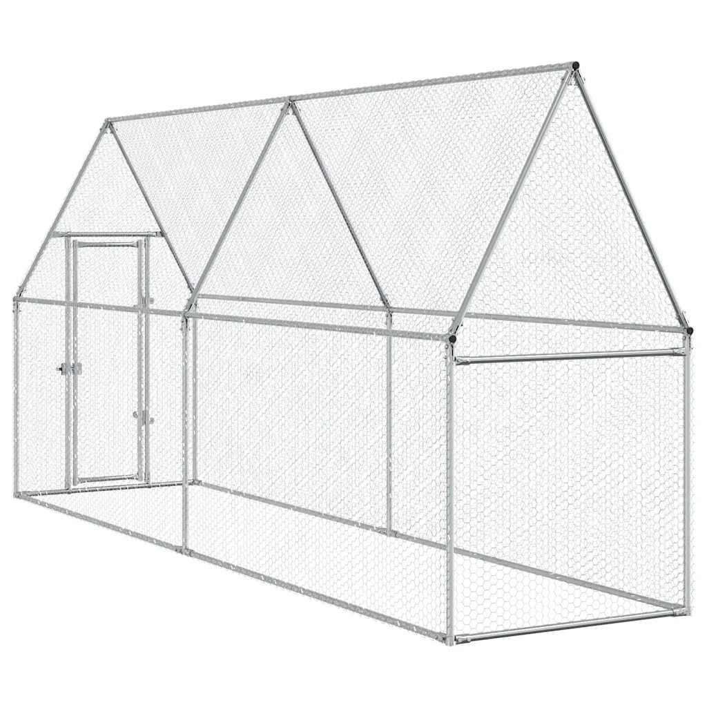 Vidaxl - Cage pour poules argenté 400x100x190 cm acier galvanisé vidaXL 172551 - Image 4