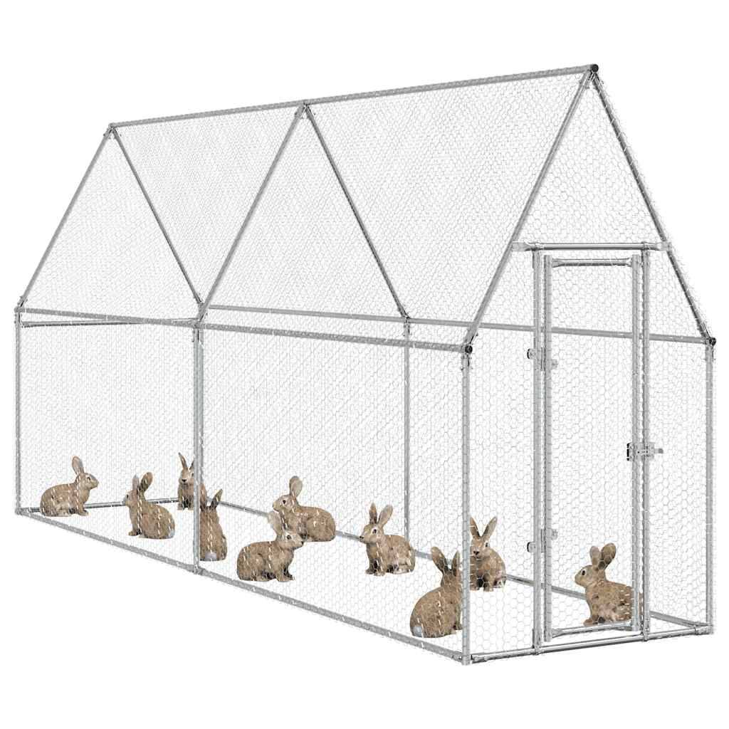 Vidaxl - Cage pour poules argenté 400x100x190 cm acier galvanisé vidaXL 172551 - Image 6