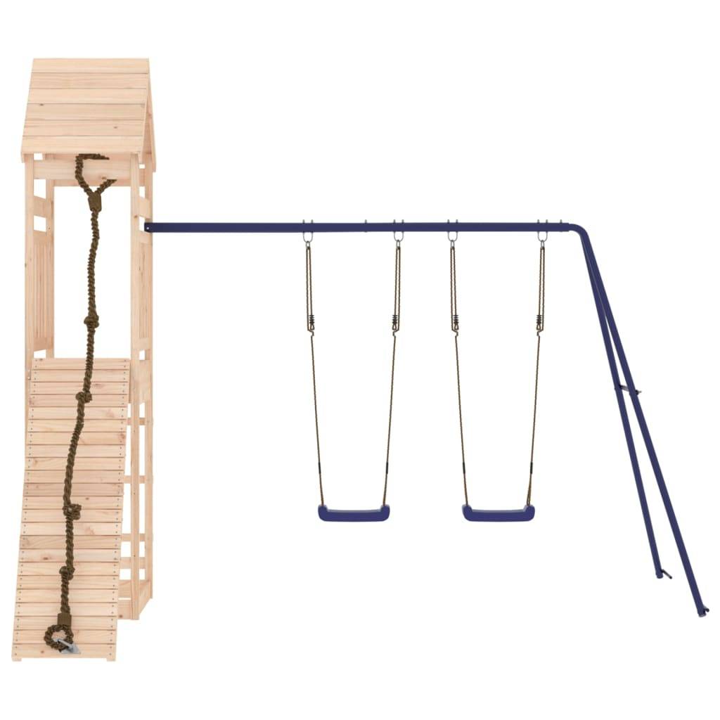 Helloshop26 - Aire de jeux d'extérieur balançoires toboggan portiques robuste jeux jardin 315 x 257 x 264 cm bois de pin massif - Imagen 4