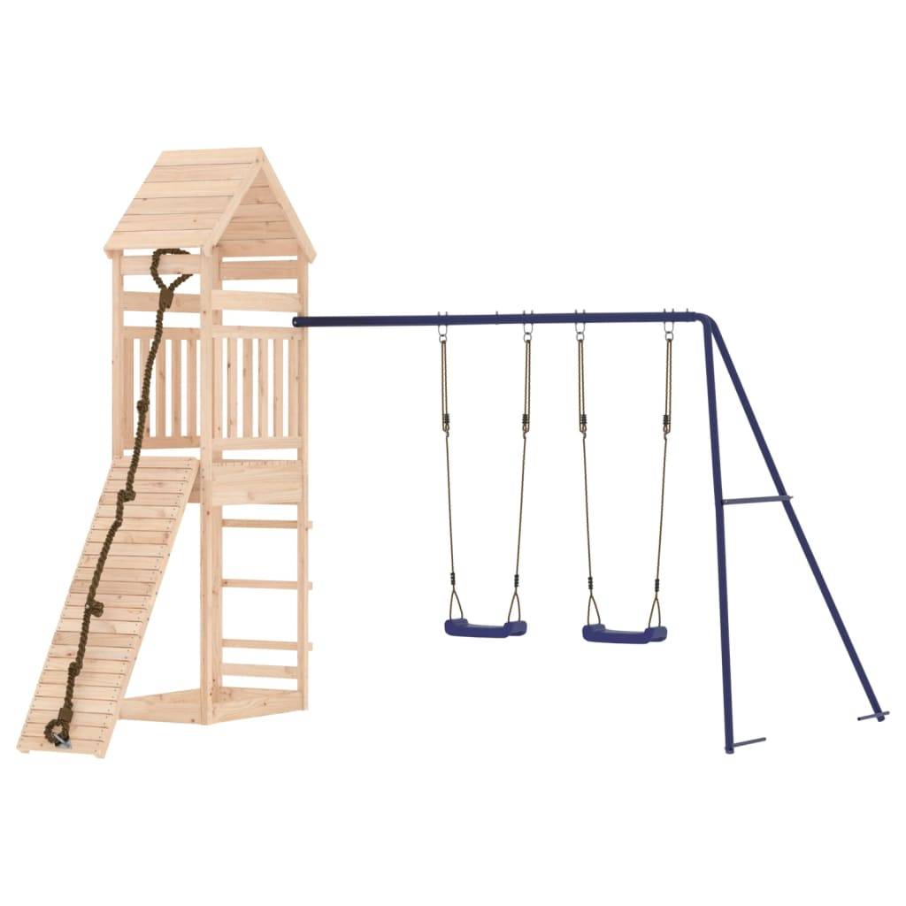 Helloshop26 - Aire de jeux d'extérieur balançoires toboggan portiques robuste jeux jardin 315 x 257 x 264 cm bois de pin massif - Imagen 1