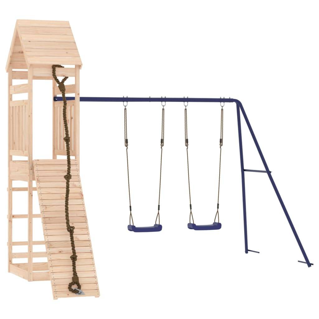 Helloshop26 - Aire de jeux d'extérieur balançoires toboggan portiques robuste jeux jardin 315 x 257 x 264 cm bois de pin massif - Imagen 2
