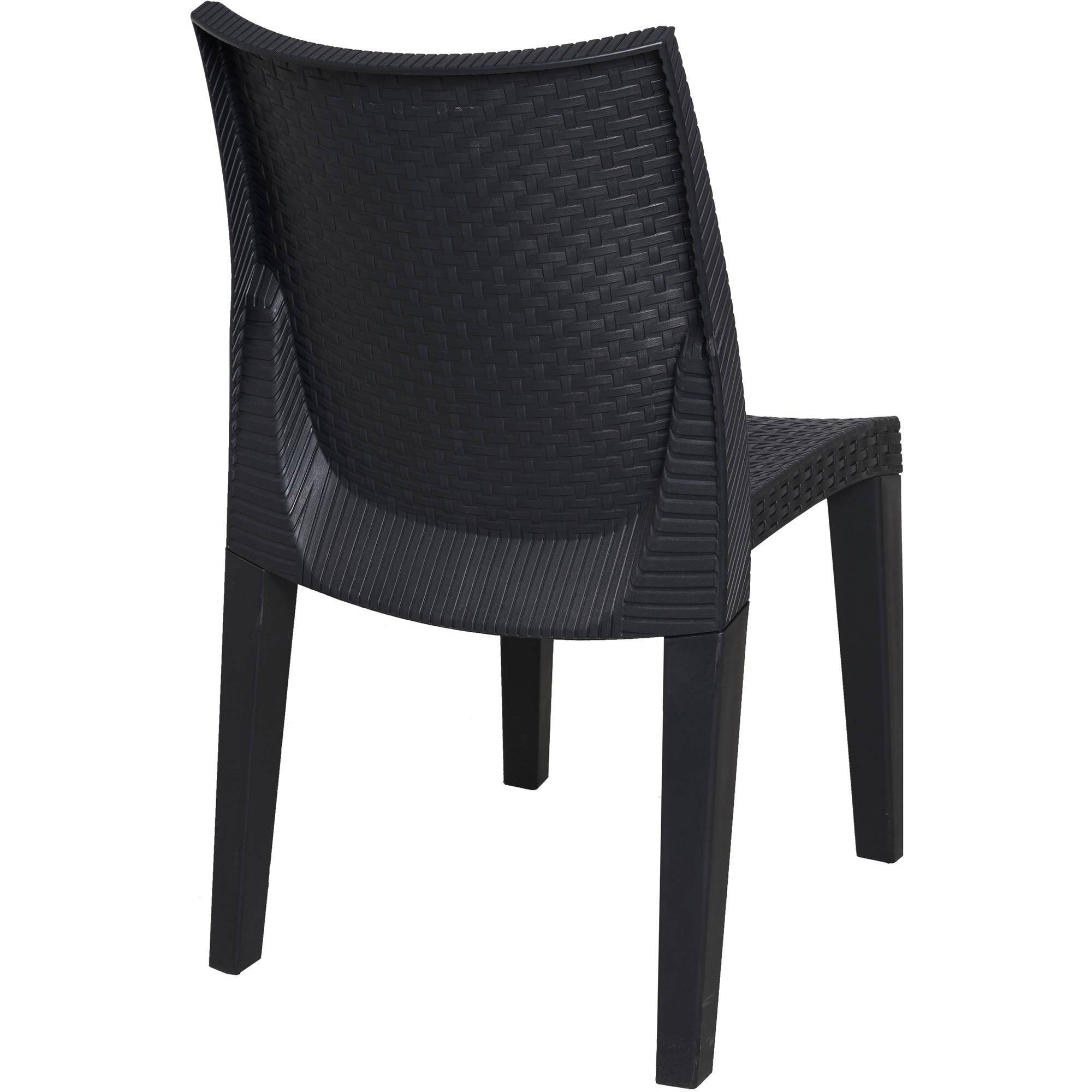 Dmora - Lot de 4 chaises d'extérieur Dmaldin, sièges de jardin, chaise de table à manger, fauteuil d'extérieur effet rotin, 55x48h86 cm, Anthracite - Dmora - Imagen 6