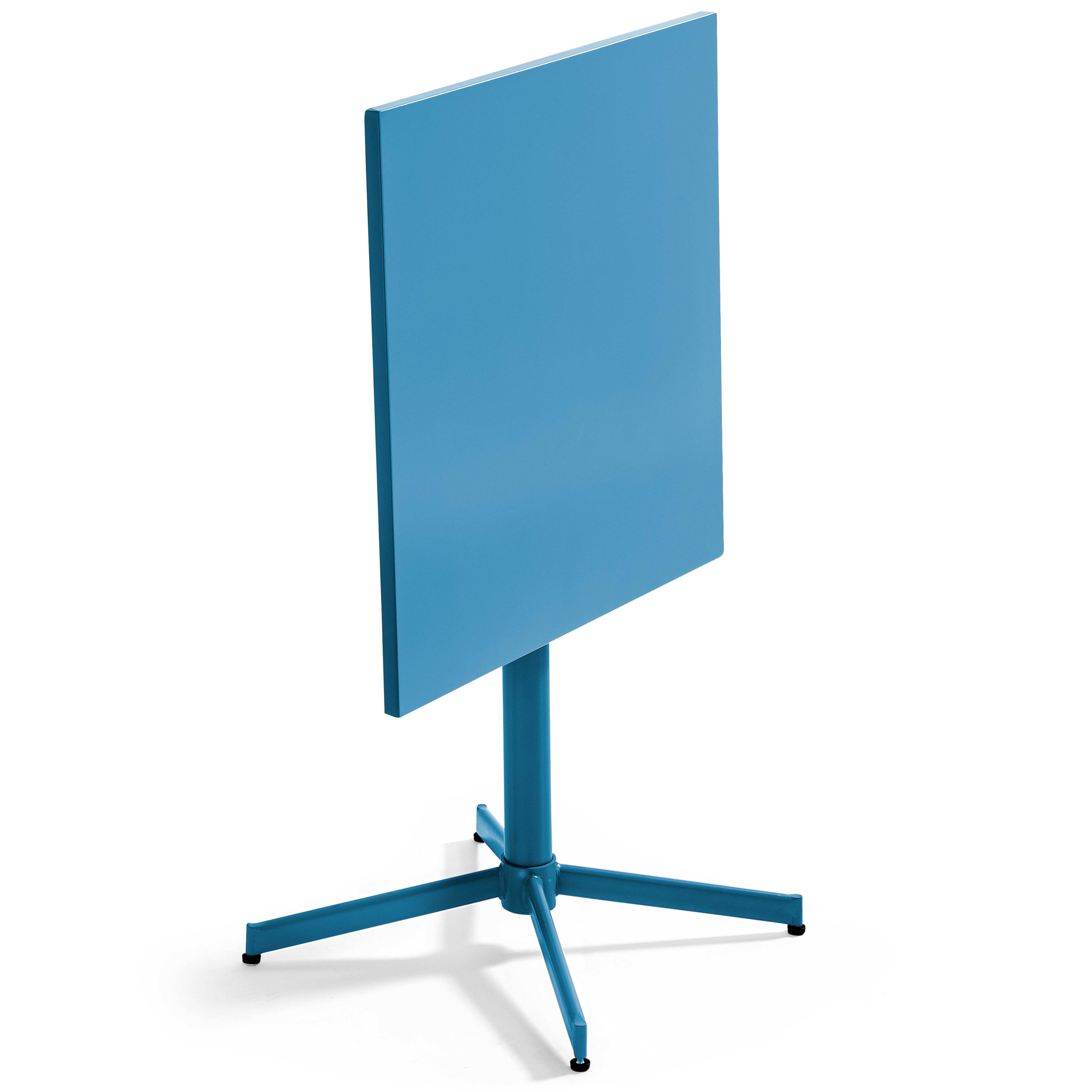 Oviala - Ensemble table de jardin carrée et 4 chaises bleu pacific Palavas - Oviala - Imagen 4