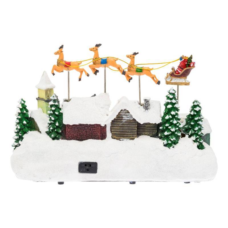 Lotti - Village de Noël LED Enneigé avec Eglise Père Noël sur Traineau Volant avec Rennes en Mouvement et Musique Lotti - Imagen 8