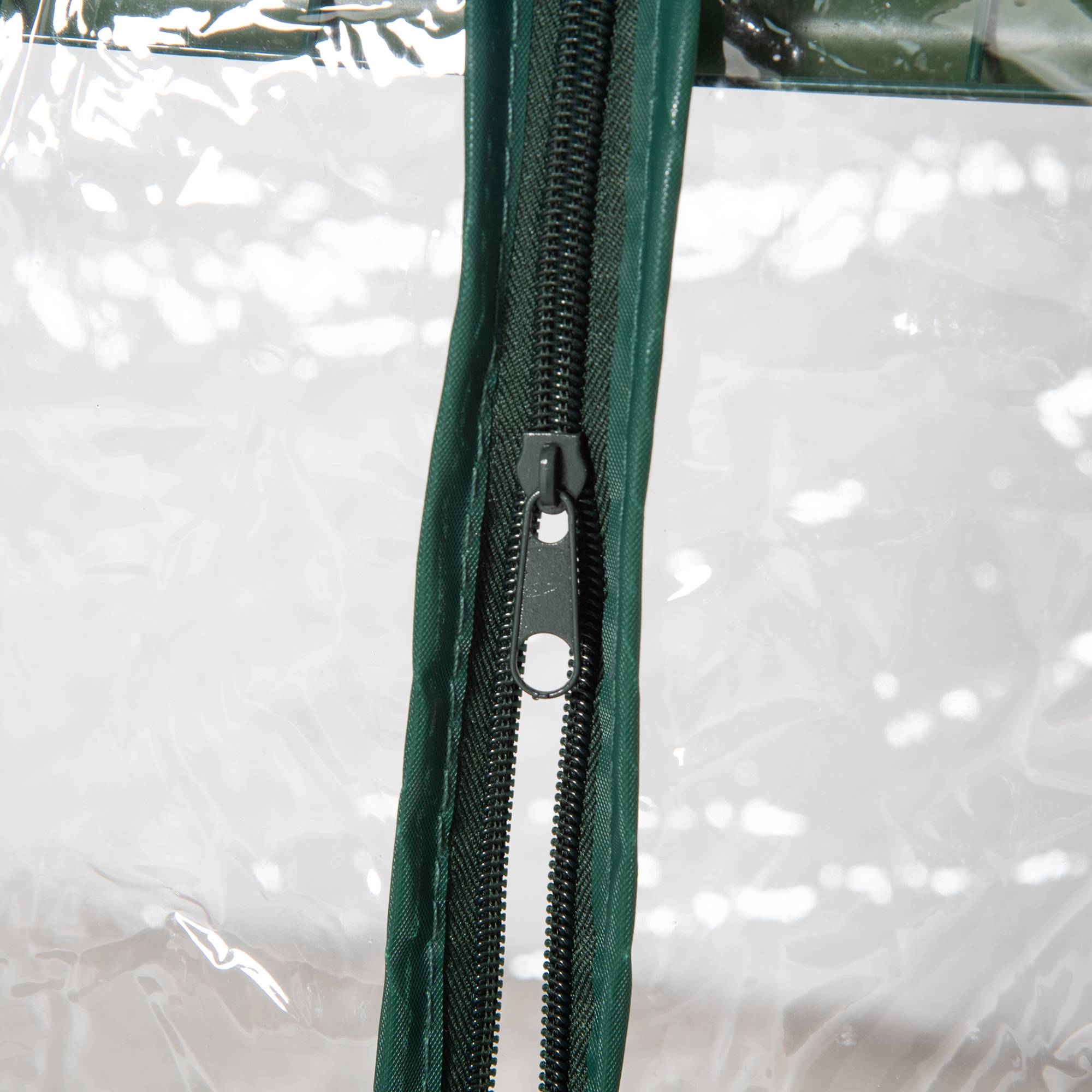 Serre de Jardin 69 x 49 x 125 cm avec Étagères 3 Niveaux, Bâche PVC Renforcée, Structure en Acier, Porte Zippée Enroulable, Transparente - Image 9