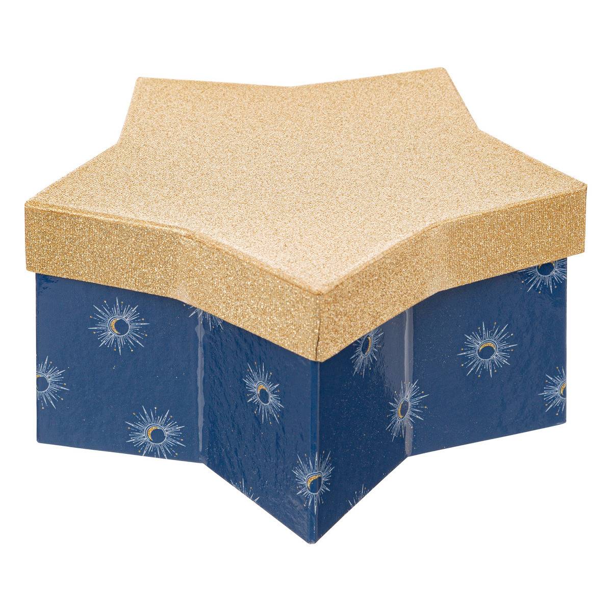 Fééric Lights & Christmas - Lot de 4 Boîtes Étoiles doré et bleu nuit - Imagen 2