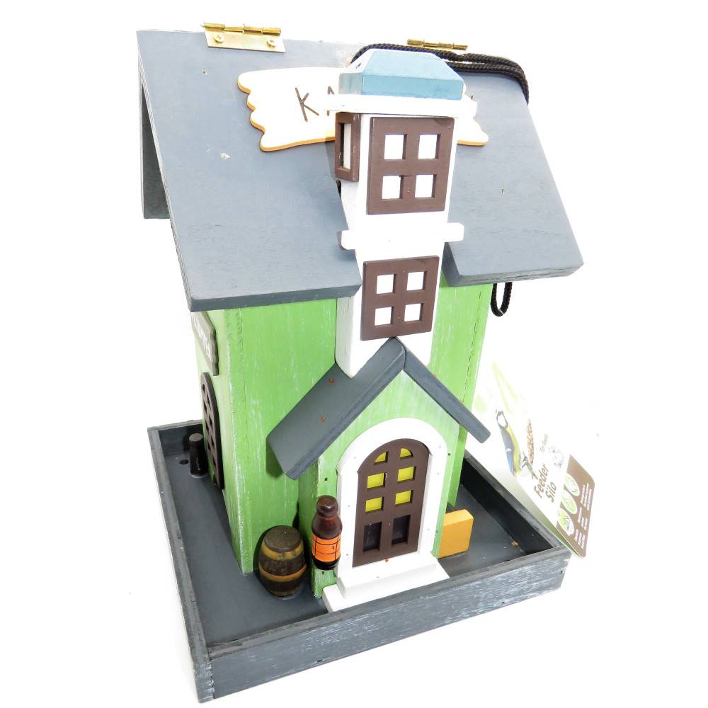 Mangeoire Chapelle en bois, à graines pour oiseaux 18 x 18 x 23 cm - Image 1