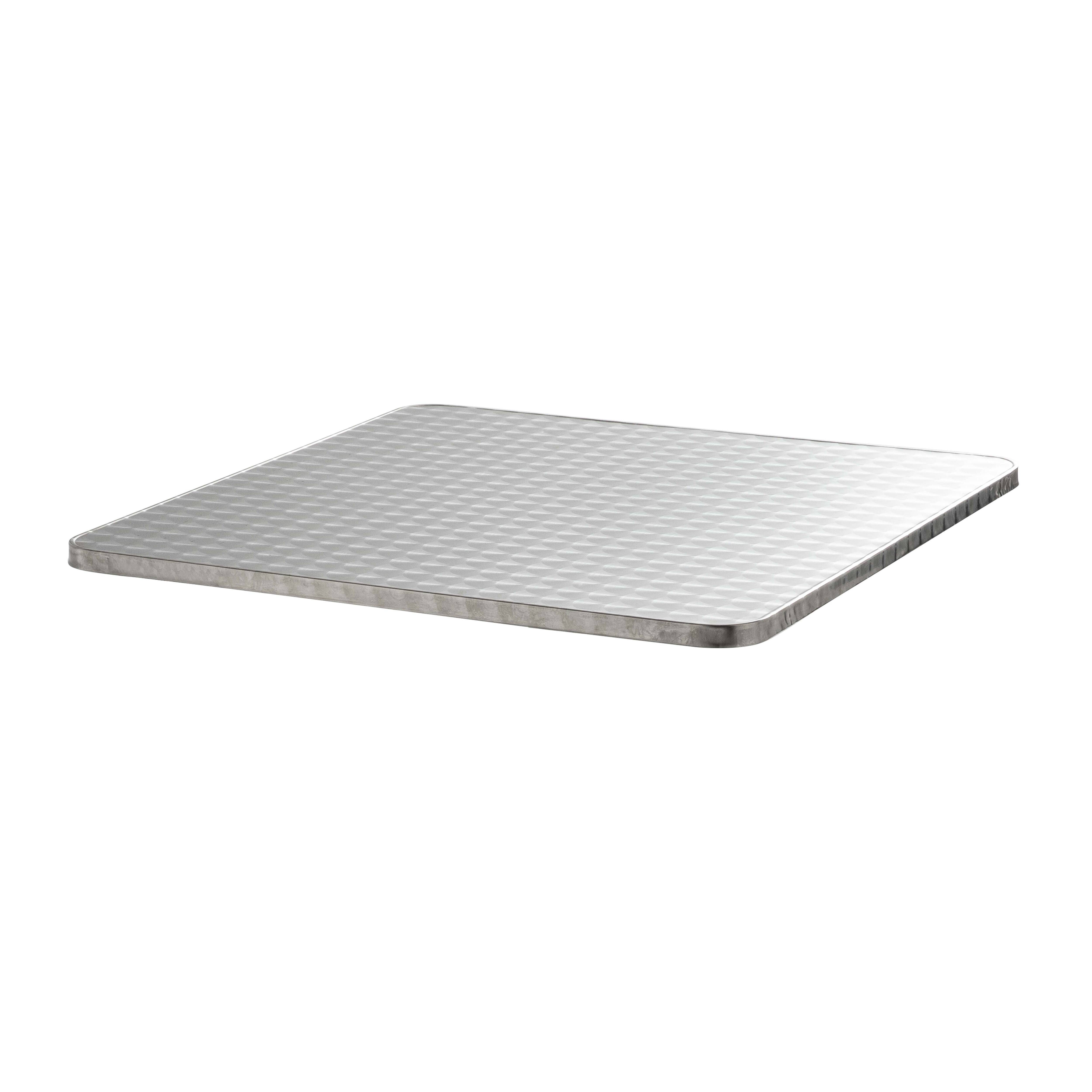 Oviala - Plateau de table carré en aggloméré et inox 70 x 70 cm gris Brixton - Oviala - Imagen 1