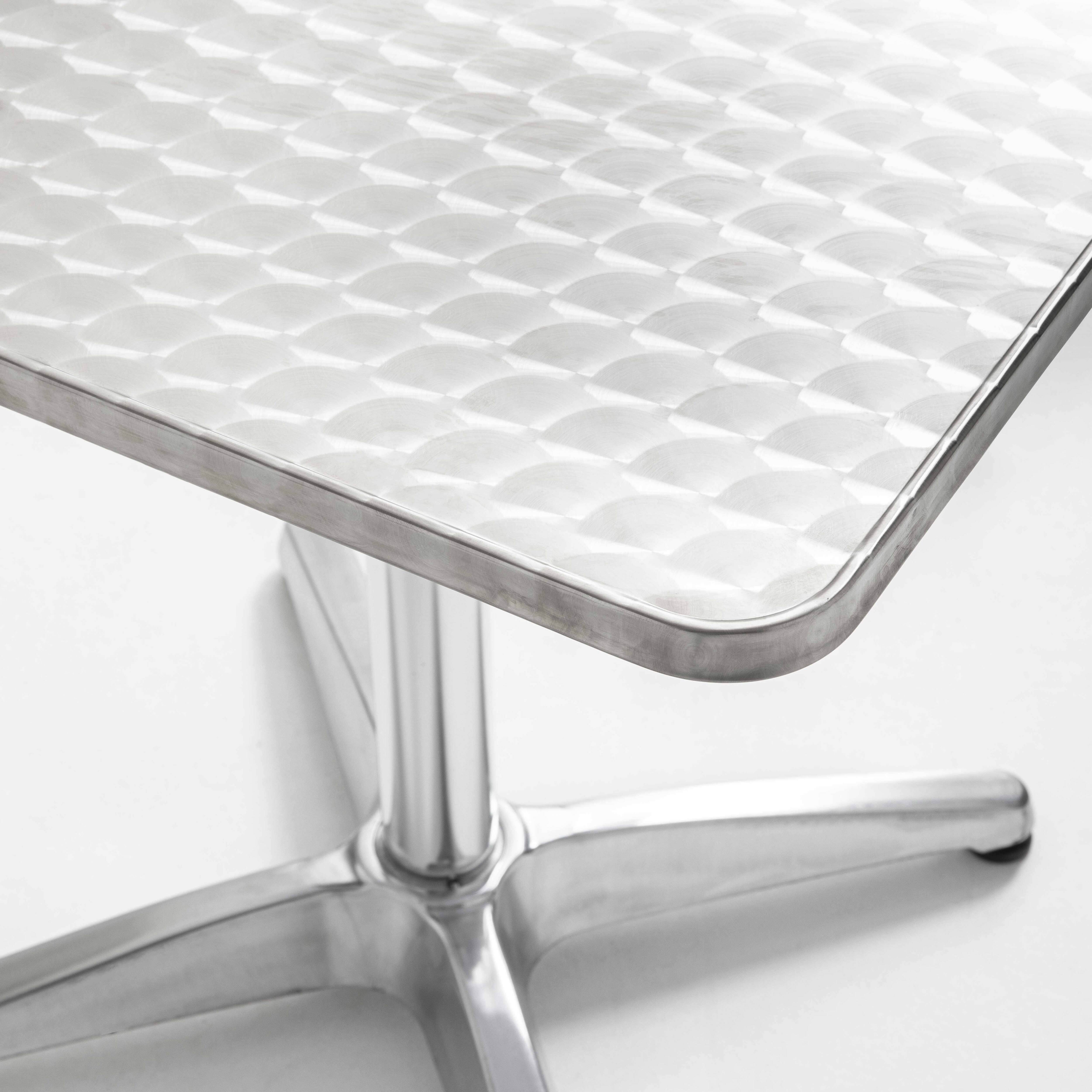 Oviala - Plateau de table carré en aggloméré et inox 70 x 70 cm gris Brixton - Oviala - Imagen 4