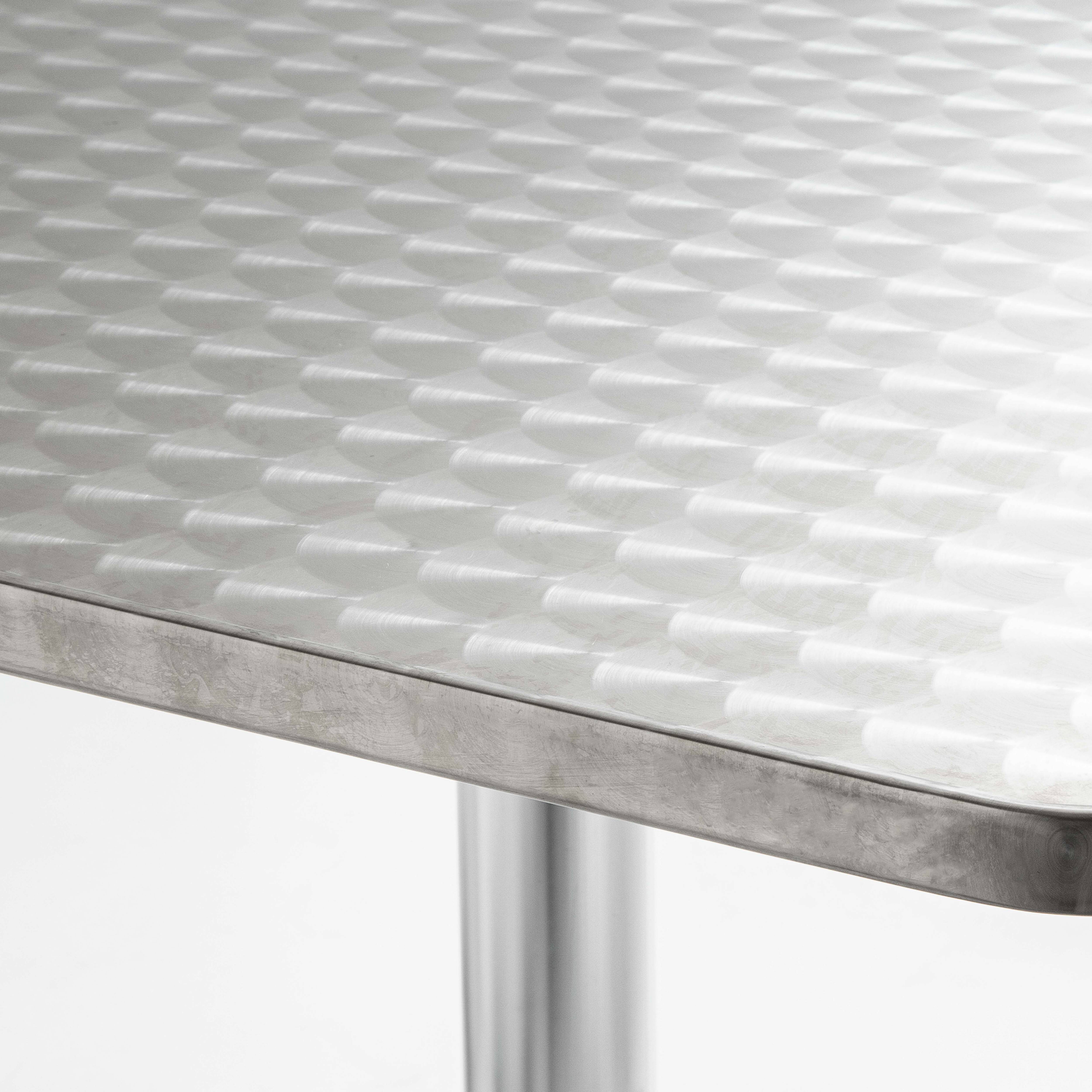 Oviala - Plateau de table carré en aggloméré et inox 70 x 70 cm gris Brixton - Oviala - Imagen 6