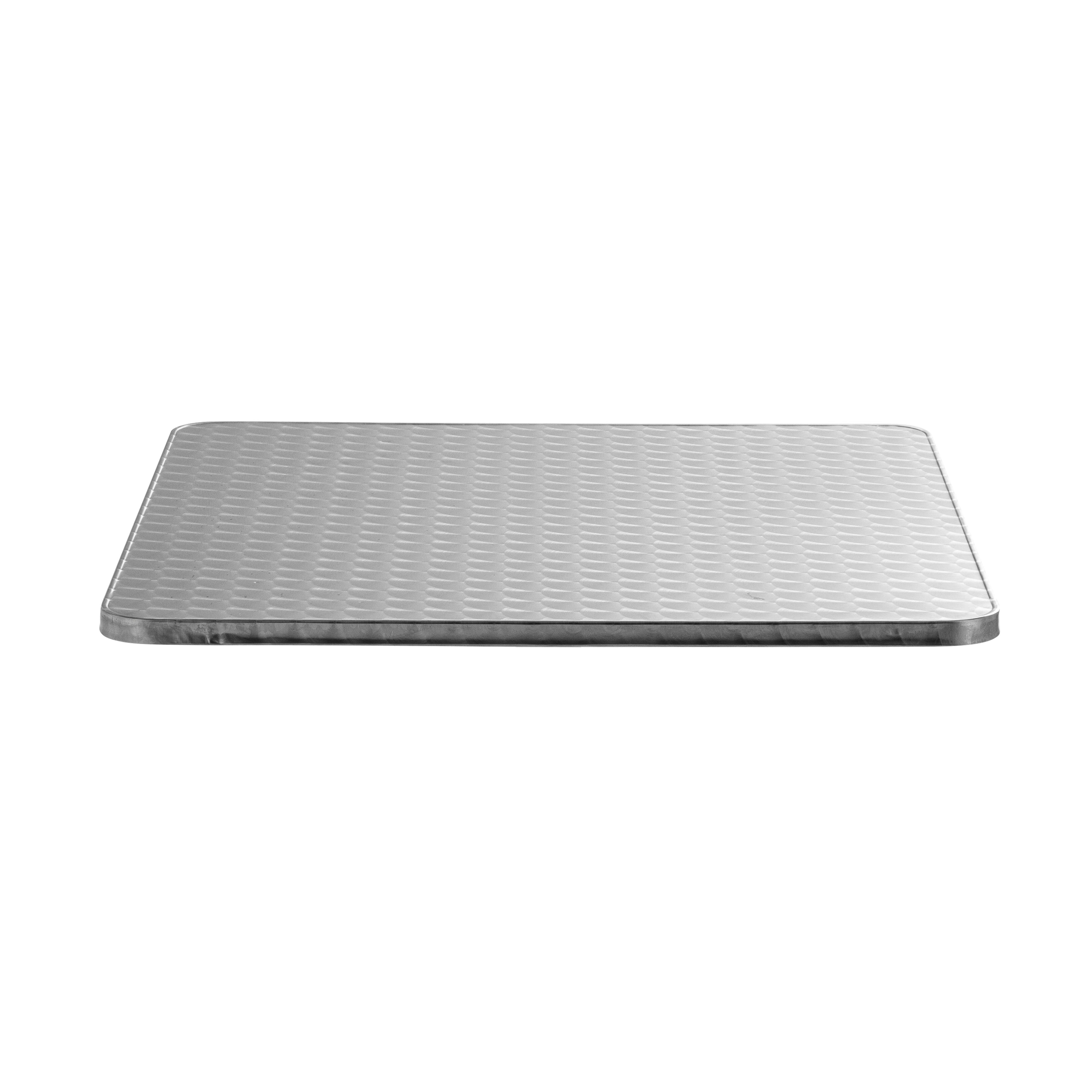 Oviala - Plateau de table carré en aggloméré et inox 70 x 70 cm gris Brixton - Oviala - Imagen 2