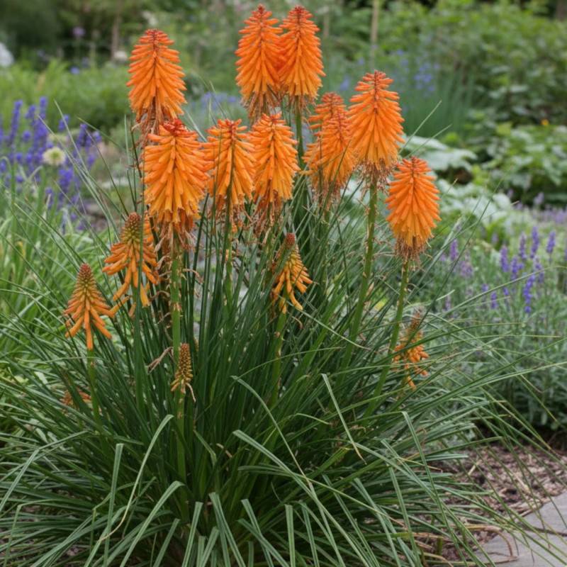 Kniphofia, Tison de Satan Poco Red® à fleurs Rouge/ - feuillage Caduc - Godet - 5/20 cm - Imagen 2