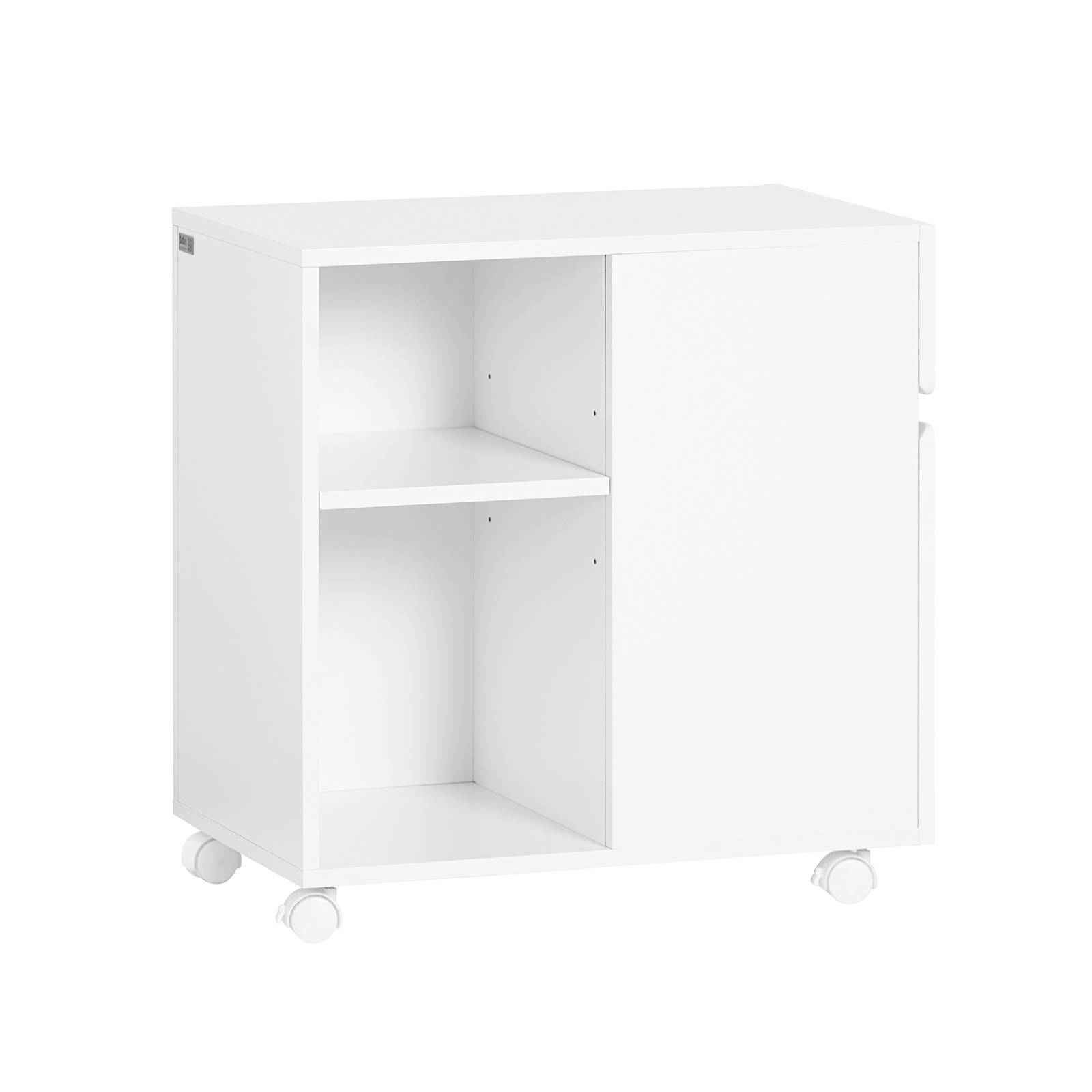 SoBuy Caisson de Bureau Mobile à Tiroirs, Support d'Imprimante Roulant, Organisateur de Rangement - Blanc, 58x35x59 cm, ASK05-W - Image 1