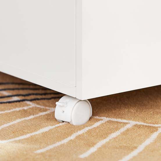 SoBuy Caisson de Bureau Mobile à Tiroirs, Support d'Imprimante Roulant, Organisateur de Rangement - Blanc, 58x35x59 cm, ASK05-W - Image 8
