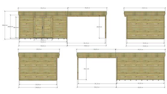 ABRI DE JARDIN bois autoclave 27mm - 7,84x3,44m / 27m2 - Bac acier - Plancher bois - Image 4