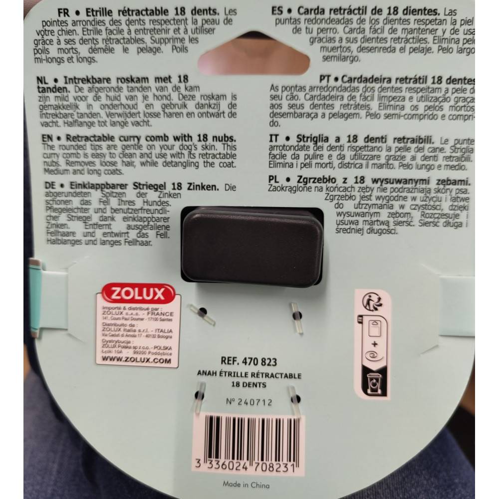 Zolux - Etrille retractable 18 dents pour chiens. - Imagen 6