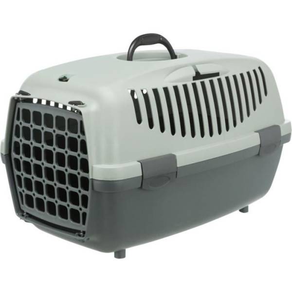 Trixie - TRIXIE Caja de transporte Capri 2 - XS-S - 37 x 34 x 55 cm - Antracita, gris y verde - Para perro