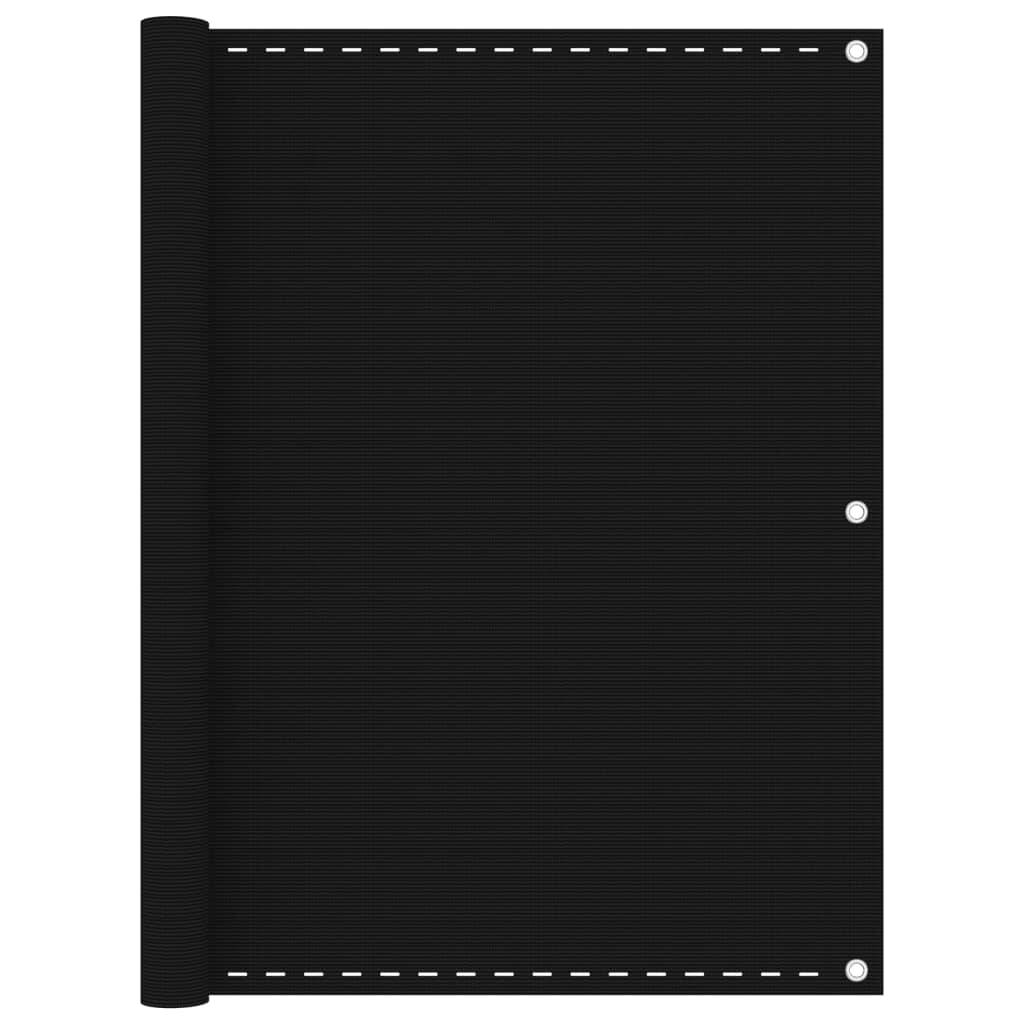 Helloshop26 - Écran de balcon brise pare vue protection confidentialité 120 x 400 cm PEHD noir - Imagen 1