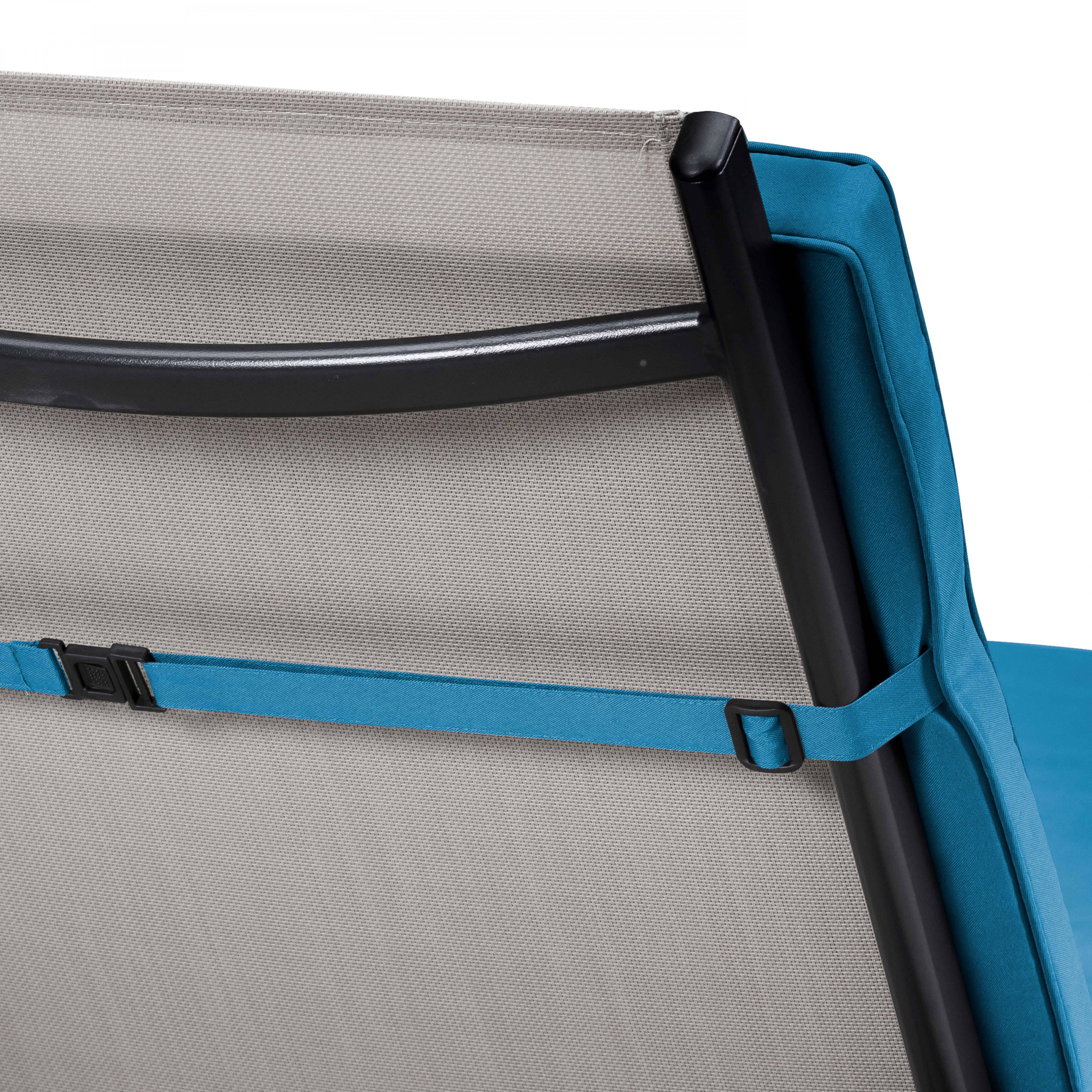 Oviala - Coussin bain de soleil polyester bleu pacific 186x53x5 cm Picchu - Oviala - Imagen 5