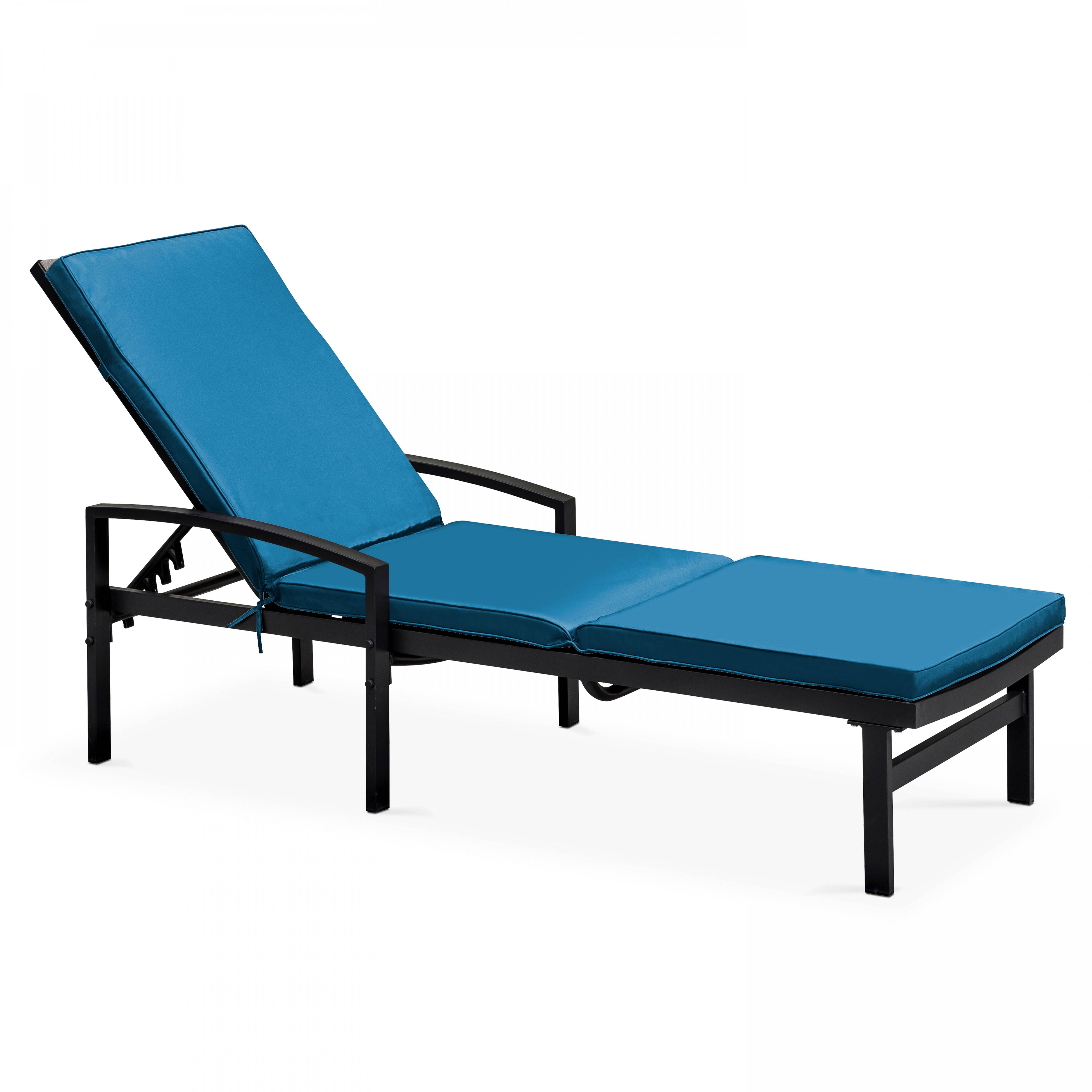 Oviala - Coussin bain de soleil polyester bleu pacific 186x53x5 cm Picchu - Oviala - Imagen 2
