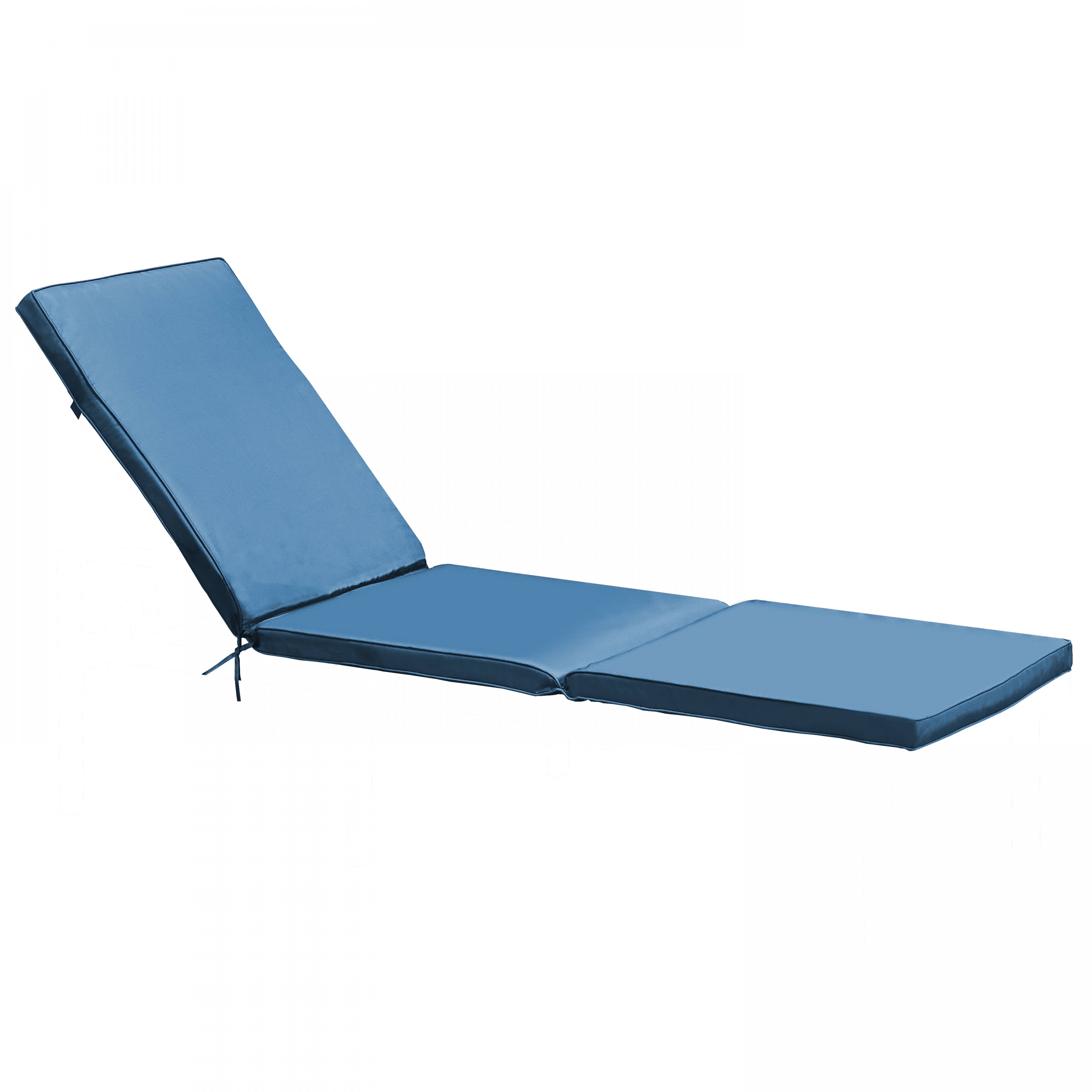 Oviala - Coussin bain de soleil polyester bleu pacific 186x53x5 cm Picchu - Oviala - Imagen 1