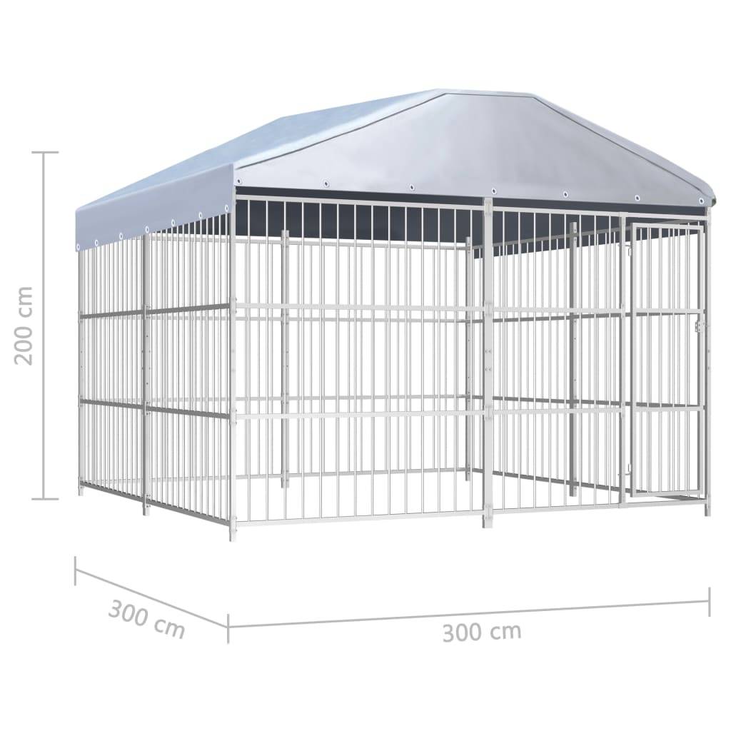 Vidaxl - Chenil d'extérieur avec toit pour chiens 300 x 300 x 200 cm vidaXL 144625 - Image 6