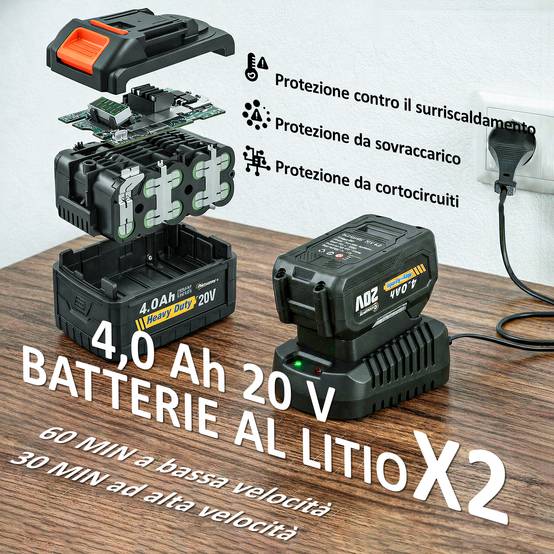 Souffleur batterie 20V moteur brushless 900W 3 vitesses turbo, chargeur - Image 7