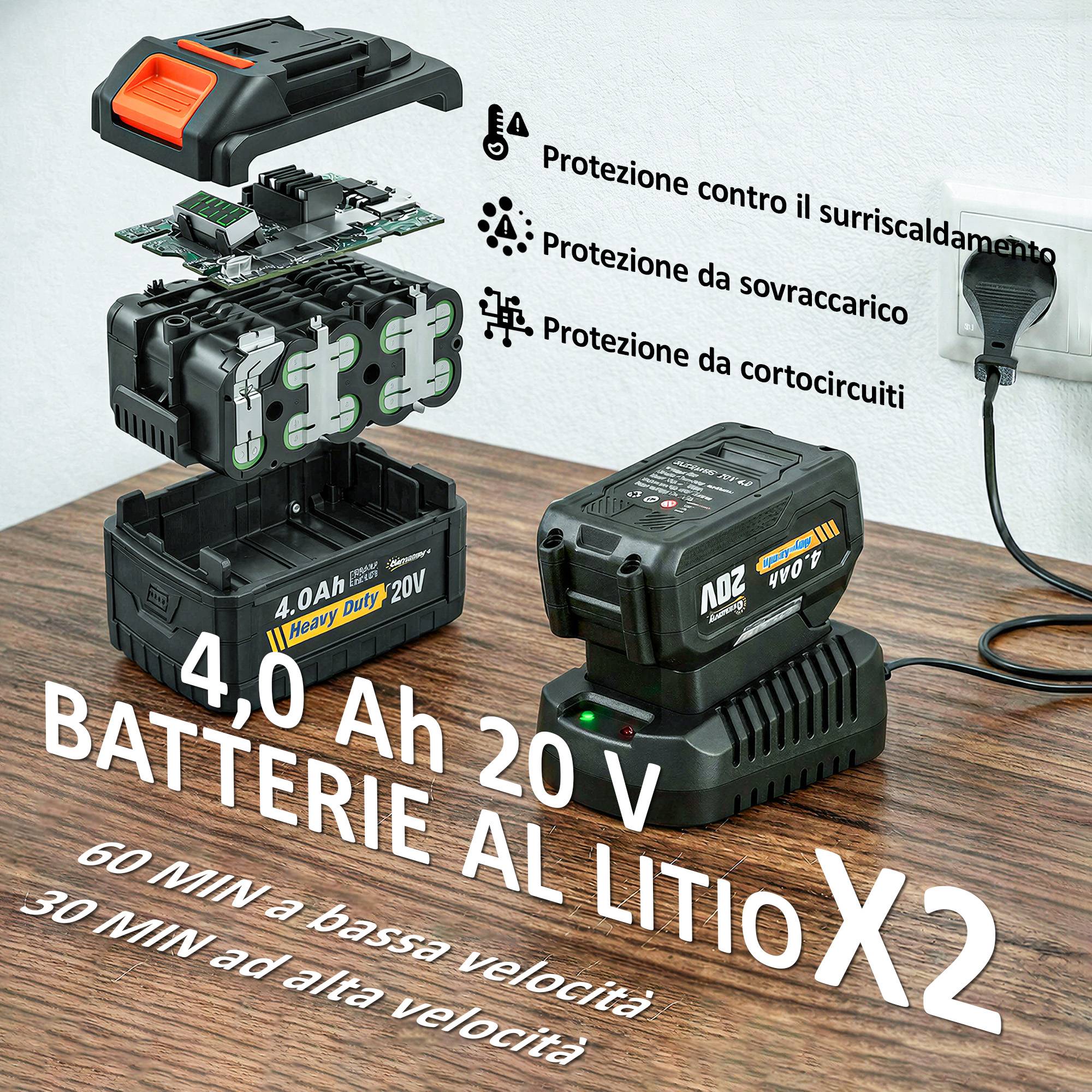 Souffleur batterie 20V moteur brushless 900W 3 vitesses turbo, chargeur - Image 7