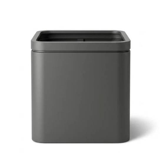 Lot olivier + pot infinity square 60x60cm anthracite, pot de grande taille fait main en acier inoxydable - Image 2