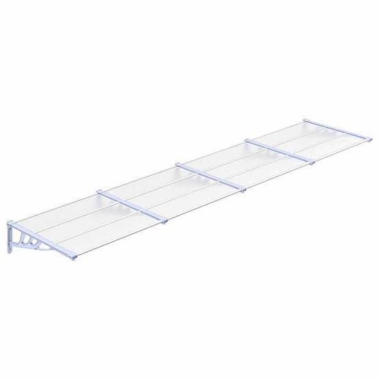 Maison Chic - Store banne | Auvent de porte Gris et transparent 396x90 cm Polycarbonate Maison Chic - Image 1