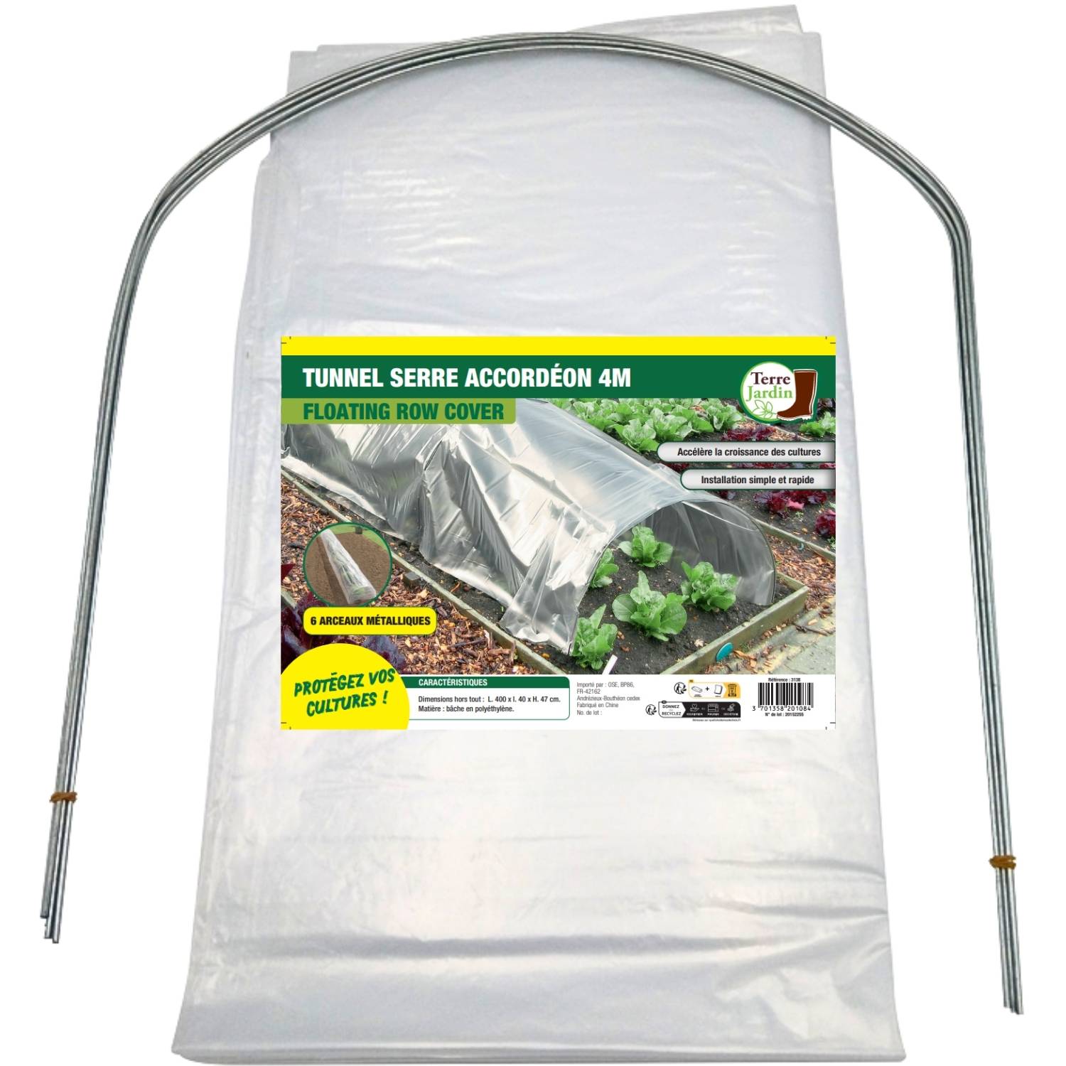 Terre Jardin - Tunnel de forçage accordéon souple 4 mètres - Image 1